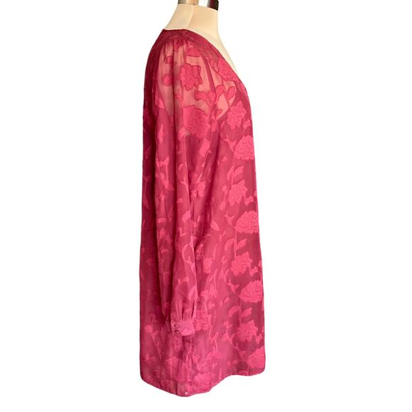 Jack by BB Dakota Burgundy Floral Lace Overlay Slip Dress LARGE Whimsygoth Fairy - Picture 4 of 11